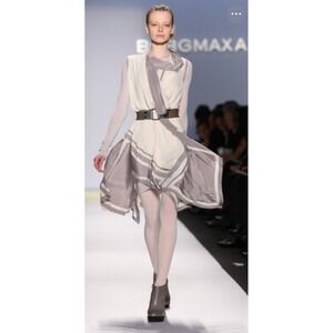 NWT BCBGMAXAZRIA RUNWAY 2010 Color block Wrap Topper Convertible Jacket  XS $348